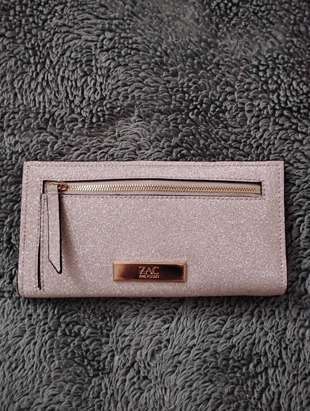 ZAC POSEN Genuine Leather Glitter Wallet Women's